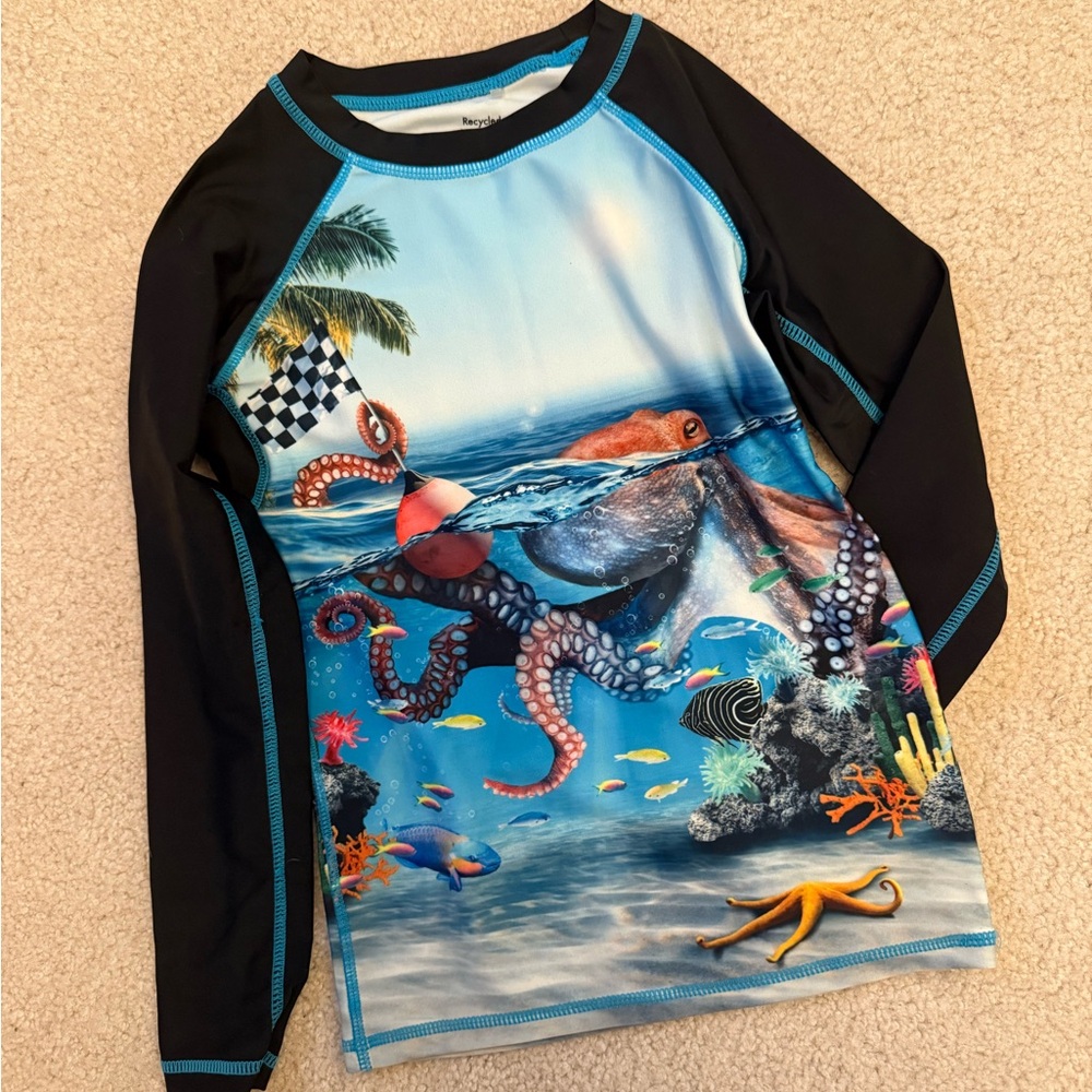 Molo Black and Blue Rashguard Swim Shirt